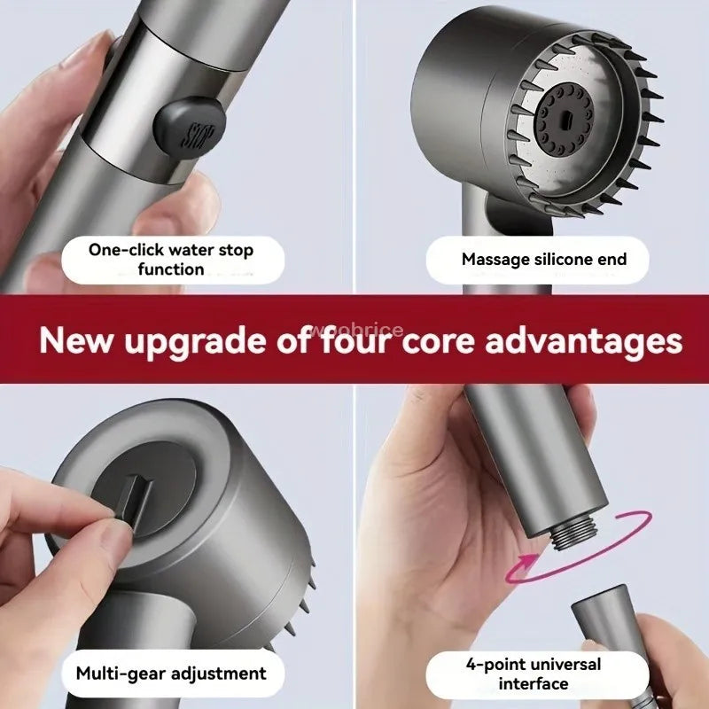🚿 Luxury Filtered Shower Head | High Pressure, Water Saving, 4 Spray Modes